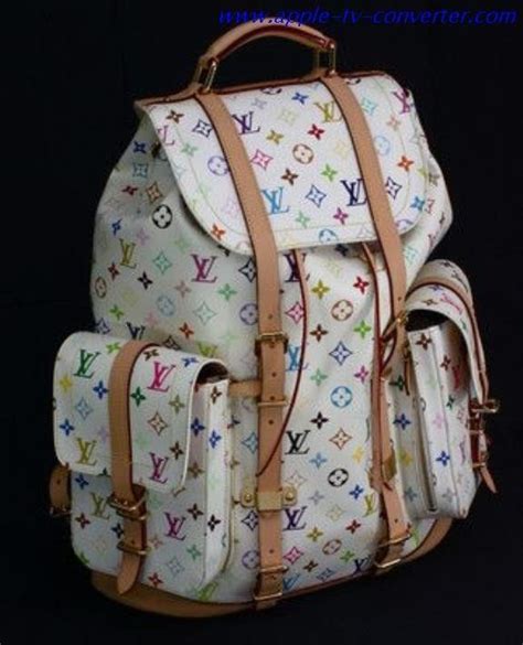 louis vuitton white multicolor backpack